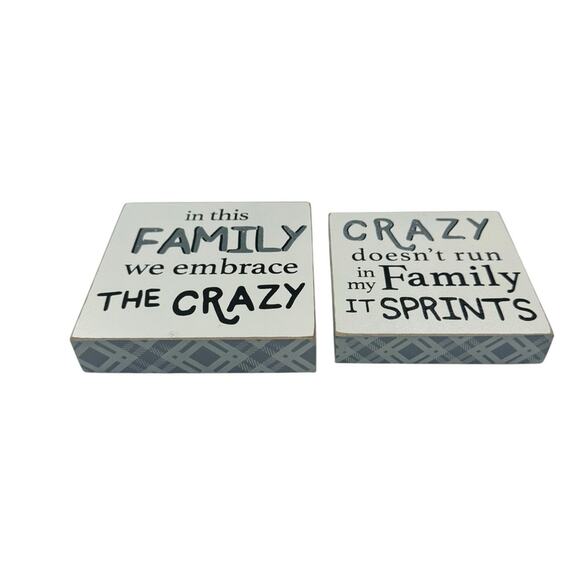 Crazy Family Quote Wall Table Art Duo - Picture 2 of 7